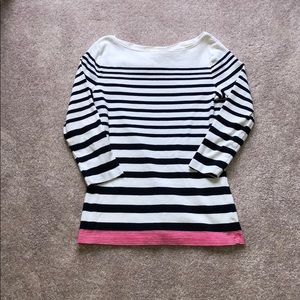 Talbots White Top with Stripes